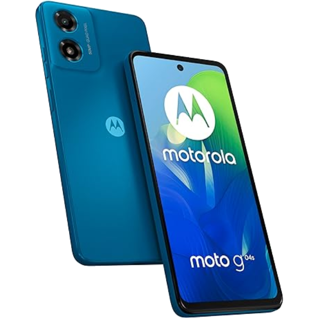 Motorola G04s Front and Back Satin Blue