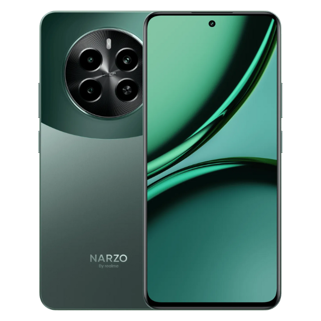 Realme Narzo 70 5G Front and Back Olive Green