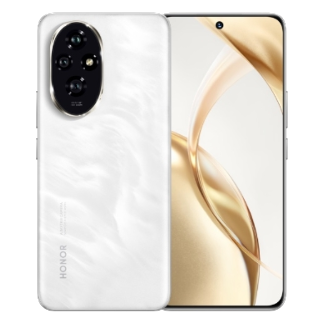 Honor 200 front back Moonlight White