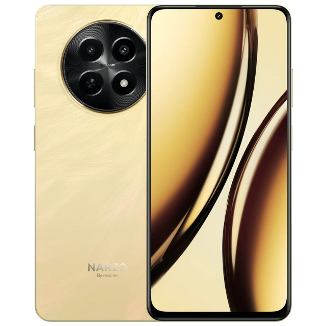 Realme Narzo N65 5G Front and Back Amber Gold