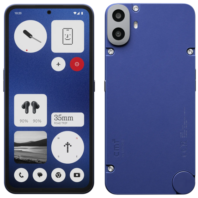 CMF Phone 1 Blue Front and Back