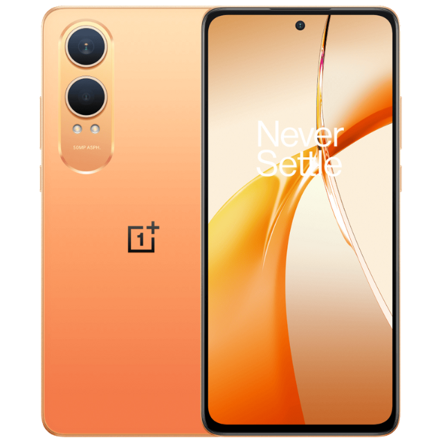 OnePlus Nord CE4 Lite front and back in Ultra Orange