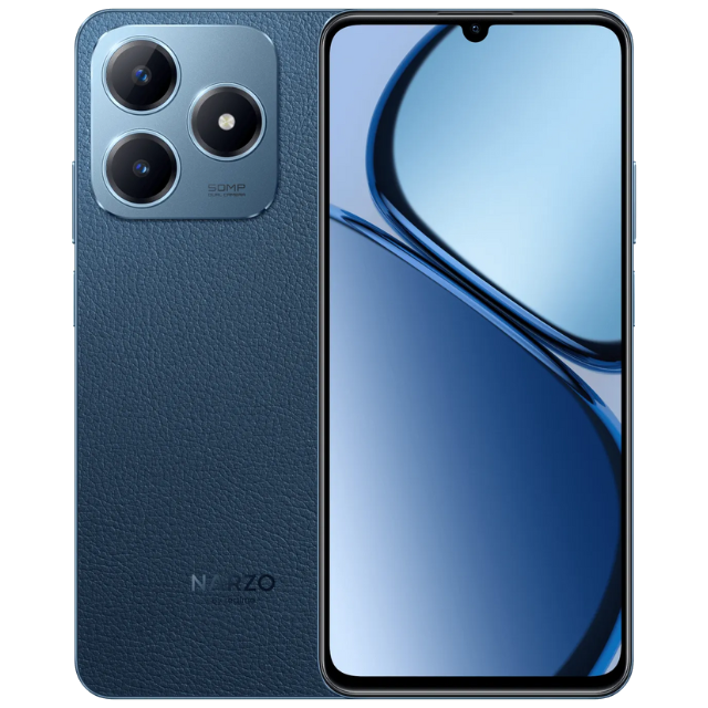 Realme Narzo N63 Leather Blue Front Back