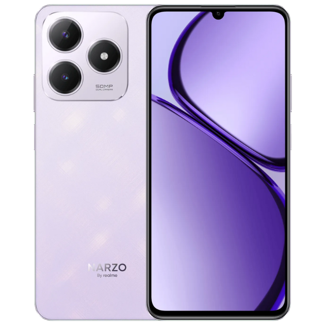 Realme Narzo N63 Twilight Purple Front Back