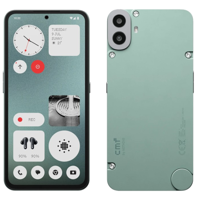 CMF Phone 1 Light Green Front and Back