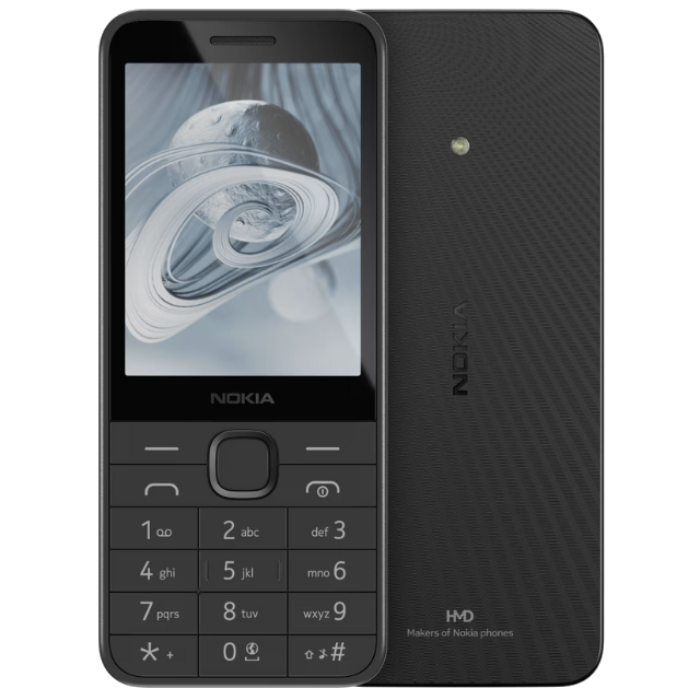 Nokia 220 4G Black Front and Back