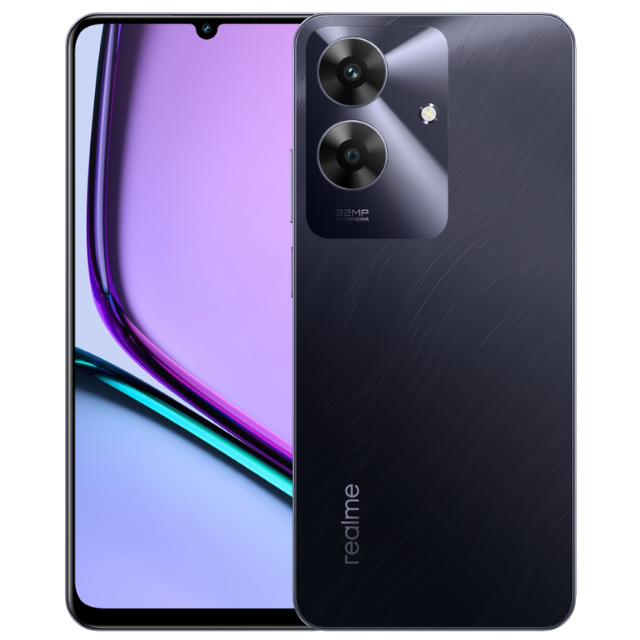 Realme Narzo N61 Front and Back Marble Balck