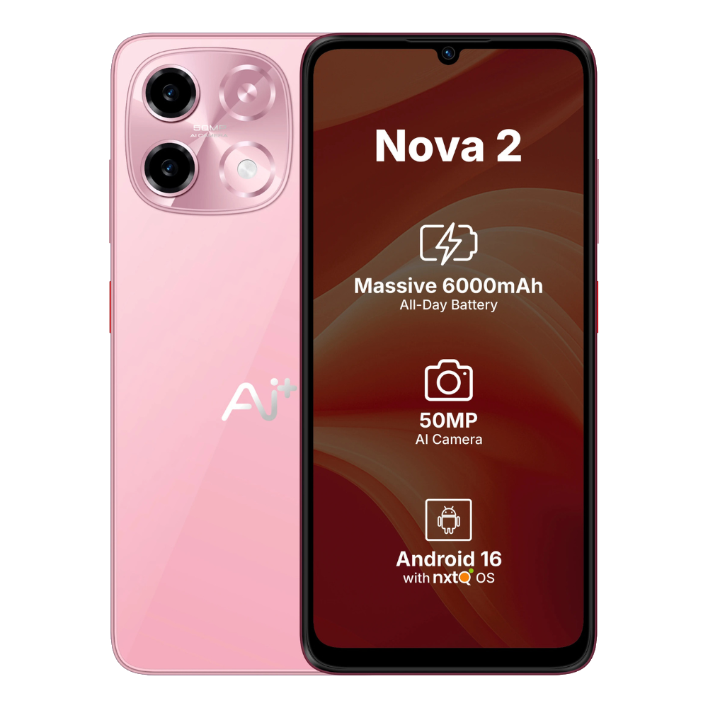 Ai+ Nova 2 5G front and back Pink