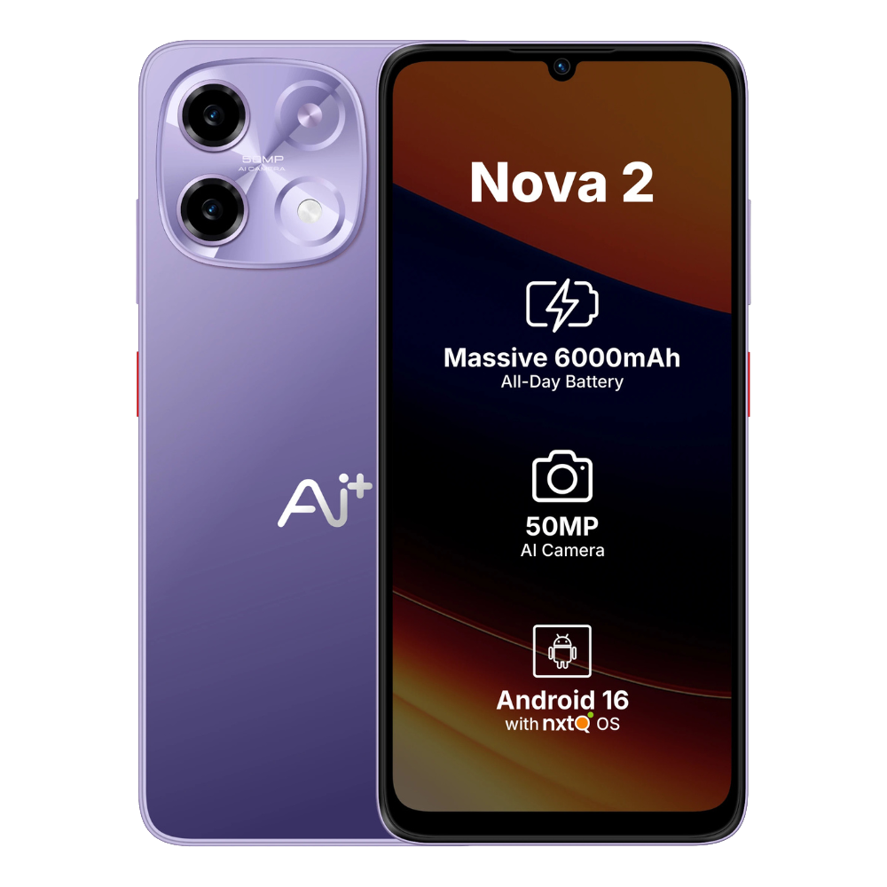 Ai+ Nova 2 5G front and back Purple