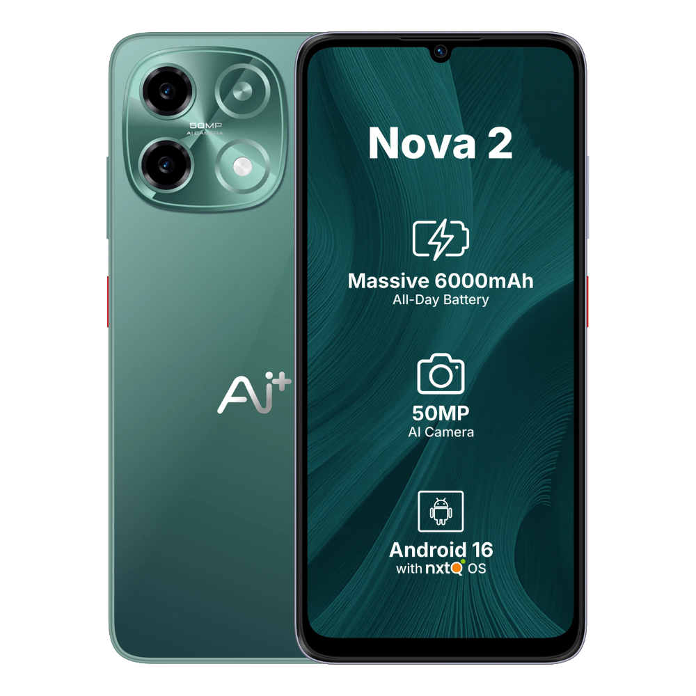 Ai+ Nova 2 5G front and back Green