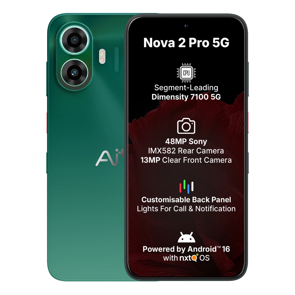 Ai+ Nova 2 Pro 5G Front and Back in Green
