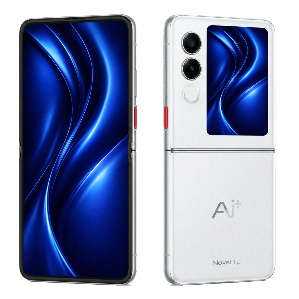 Ai+ Nova Flip 5G front and back and side