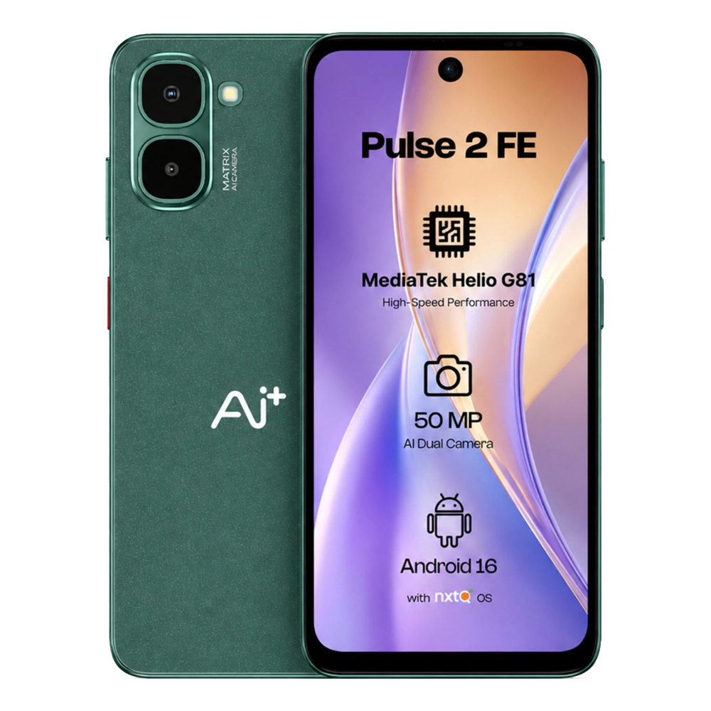 Ai+ Pulse 2 FE Green Front and Back View