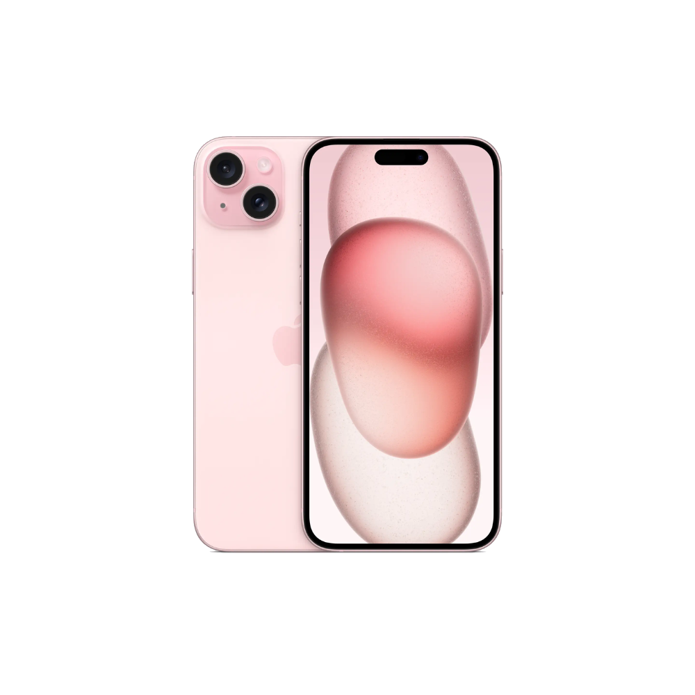 Apple iPhone 15 Plus front and back in Pink