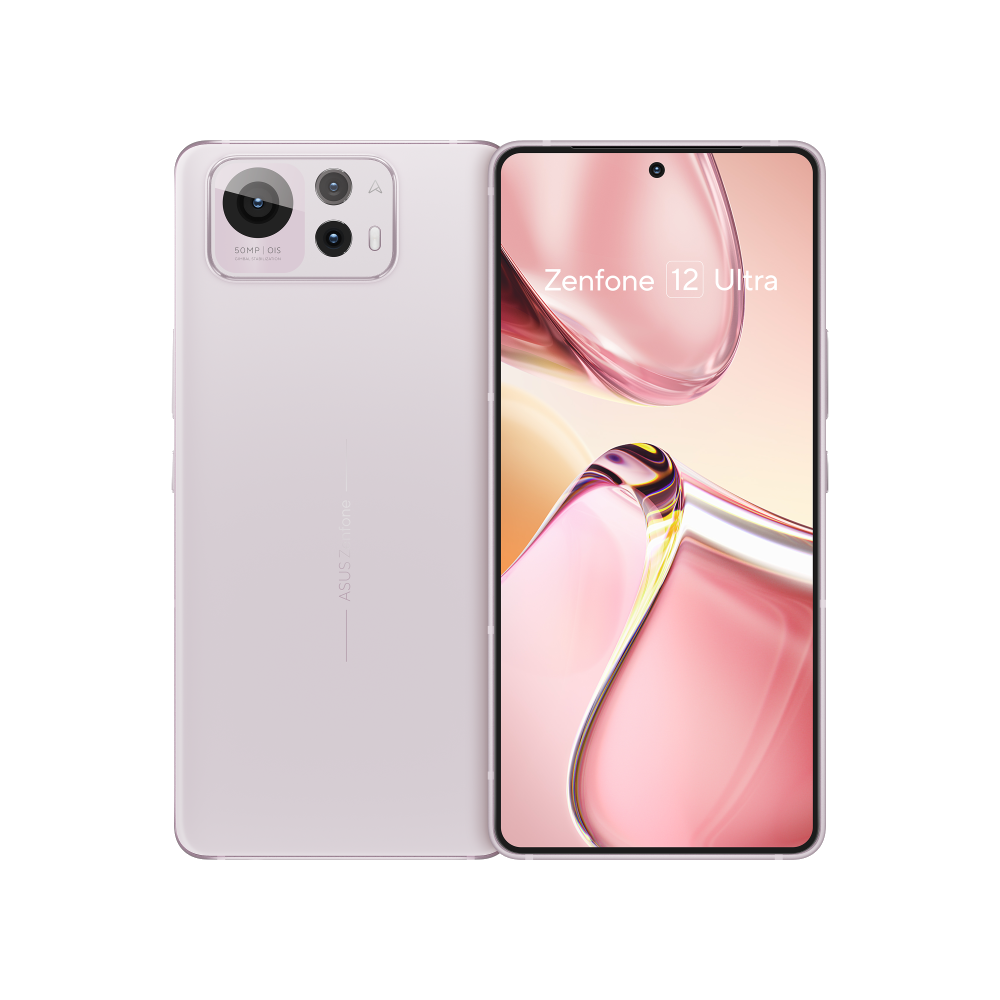 Asus Zenfone 12 Ultra Sakura White Front and Back