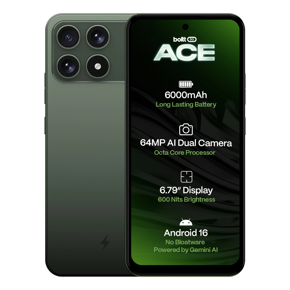 Boltt Ace 5G Forest Green Front and Back View 