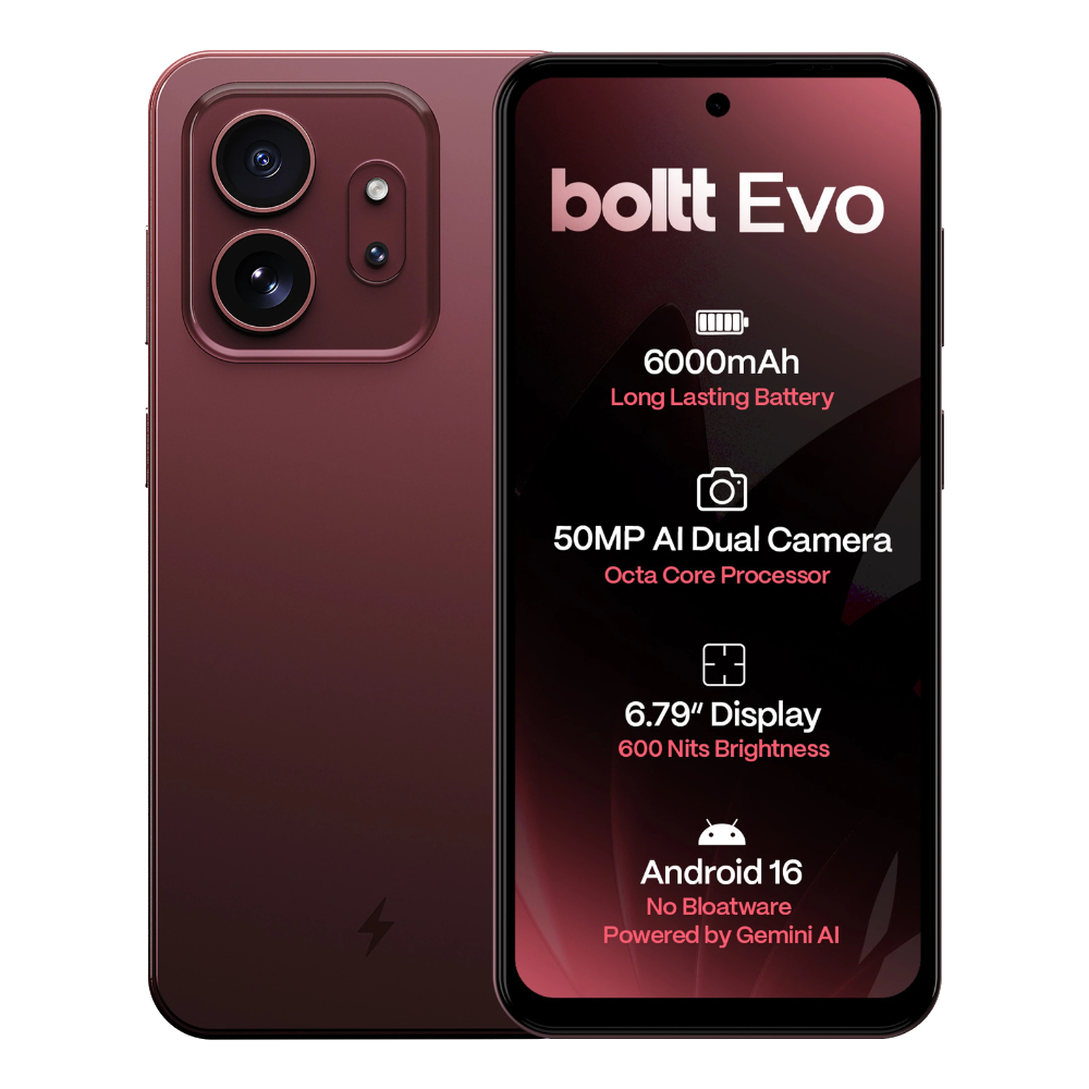 Boltt Evo Berry Red Front and Back View 