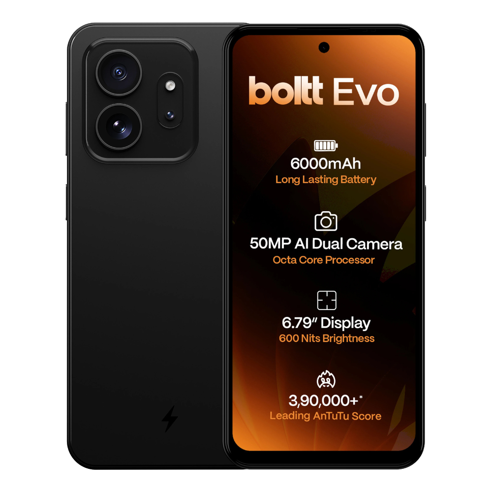 Boltt Evo Midnight Black Front and Back View 