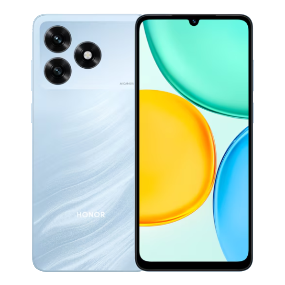 Honor X5d Plus front and back in Tidal Blue