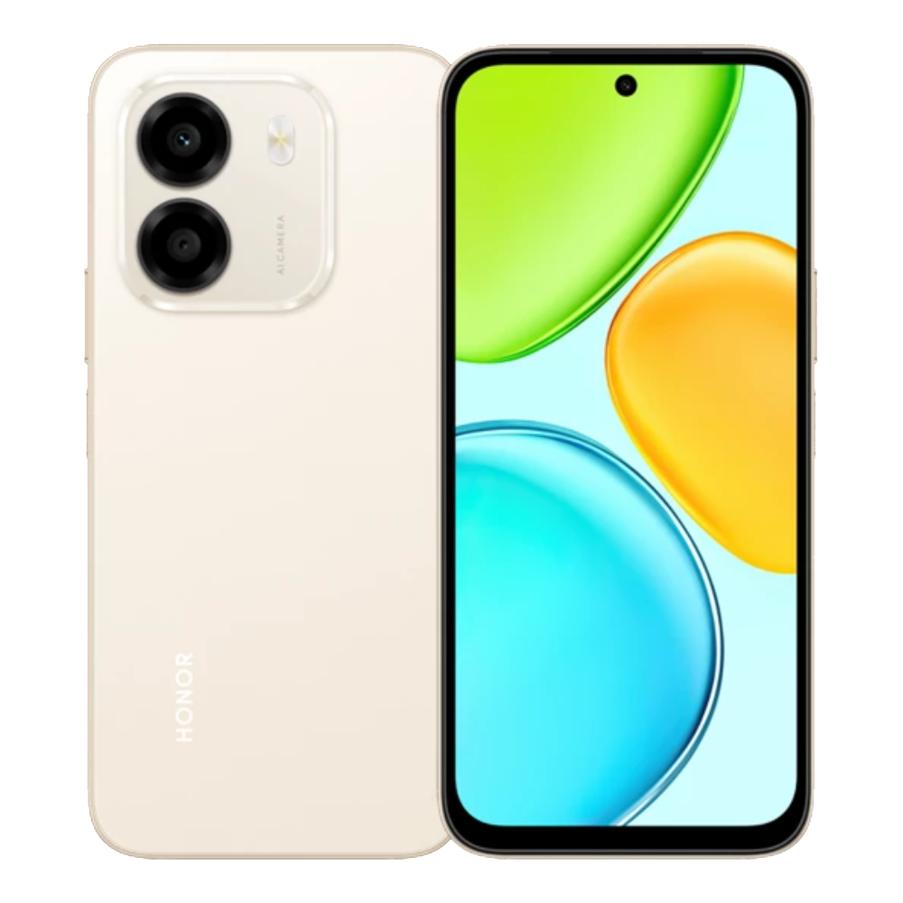 Honor X6e Front and Back in Sunrise Gold
