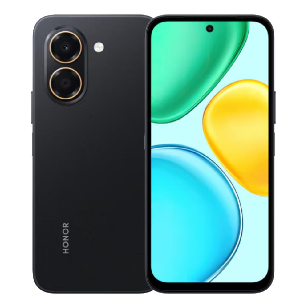HONOR X7e Front and Back in Midnight Black