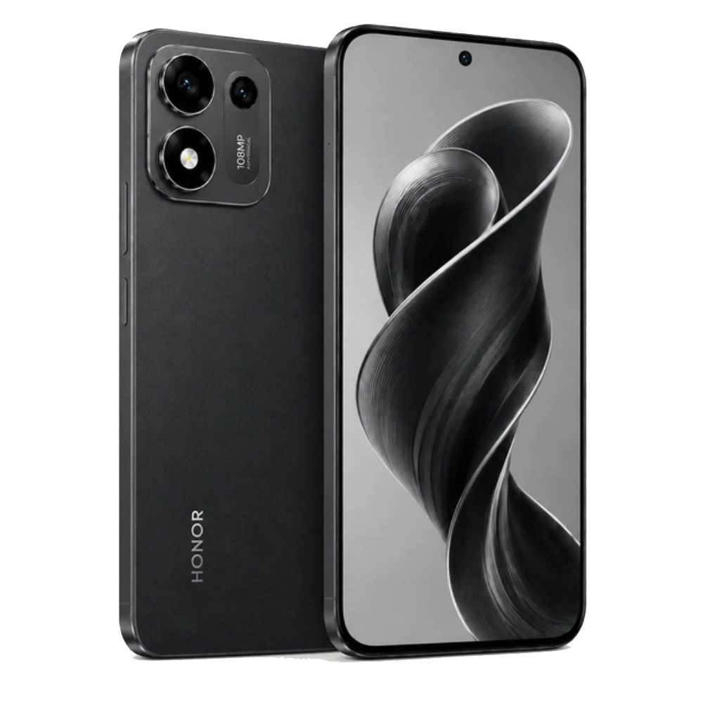 Honor X8e Velvet Black Front and Back