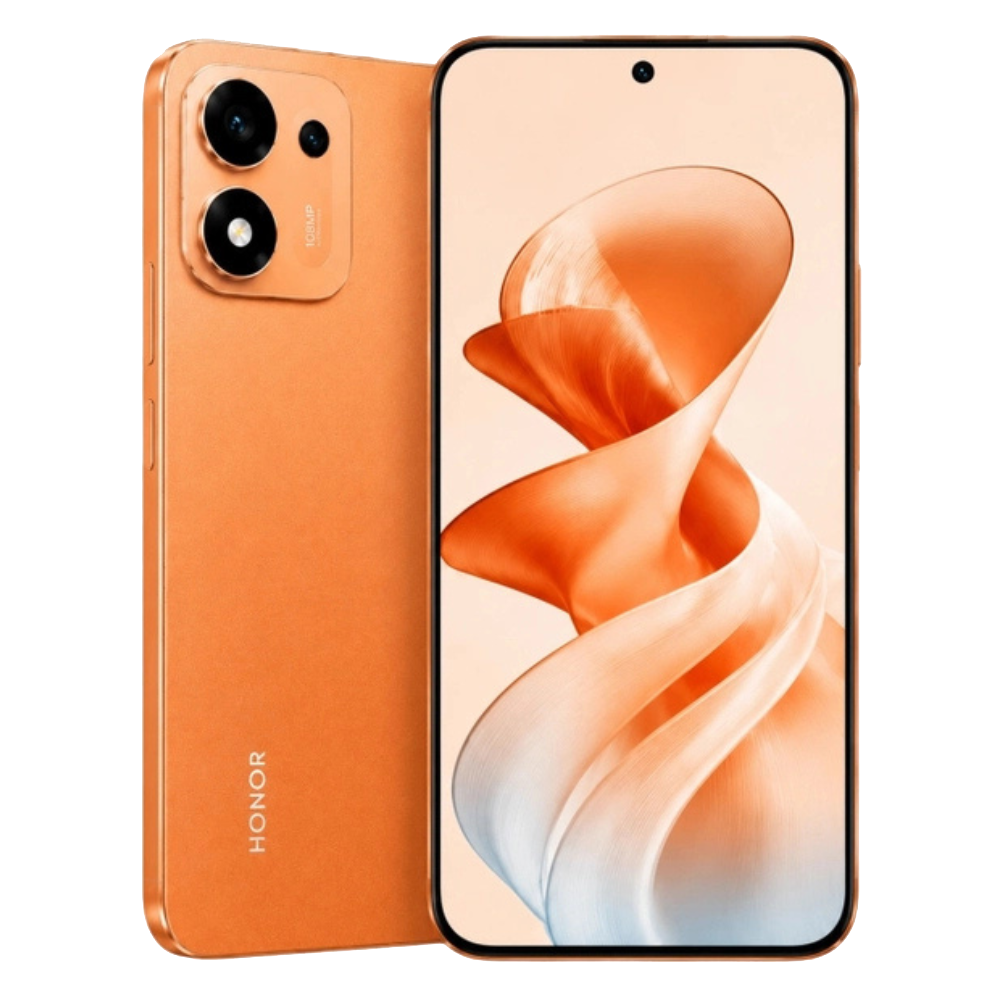 Honor X8e Sunrise Orange Front and Back