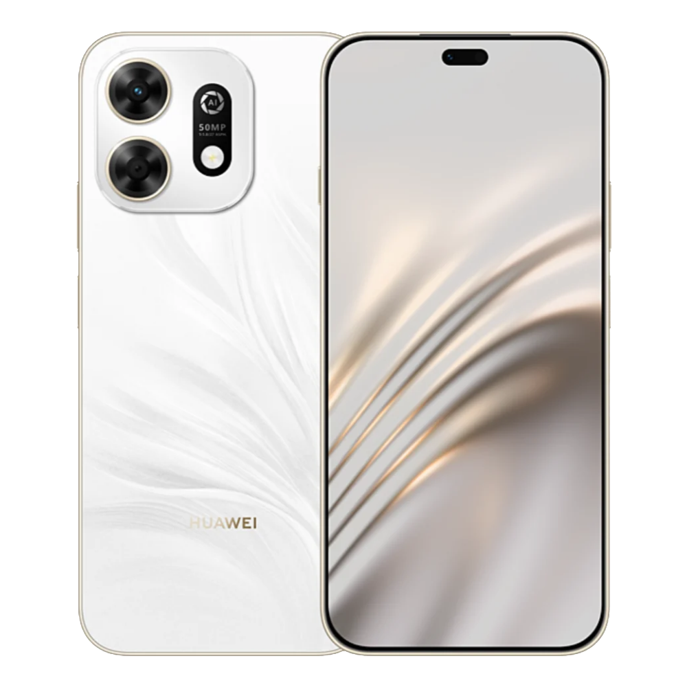 Huawei Enjoy 100 Pro Feather White Front and Back View