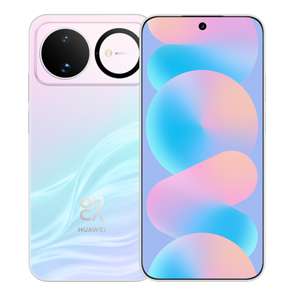 Huawei Nova 16 Front and Back in Iridescent Mother-of-Pearl