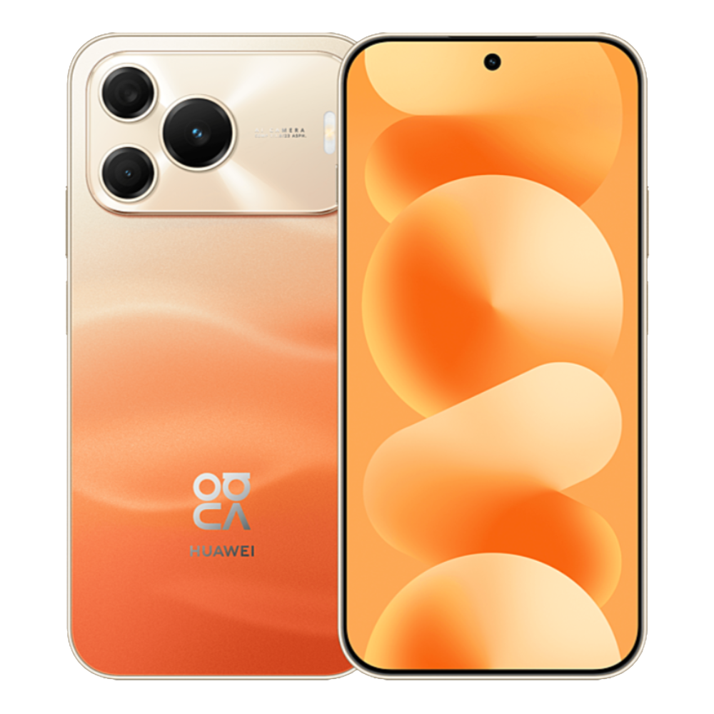 Huawei nova 16 SE Front and Back in Orange at Dawn