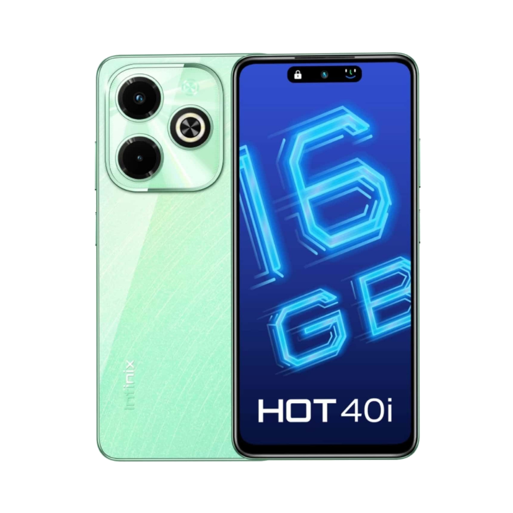 Infinix Hot 40i Starfall Green Front and Back