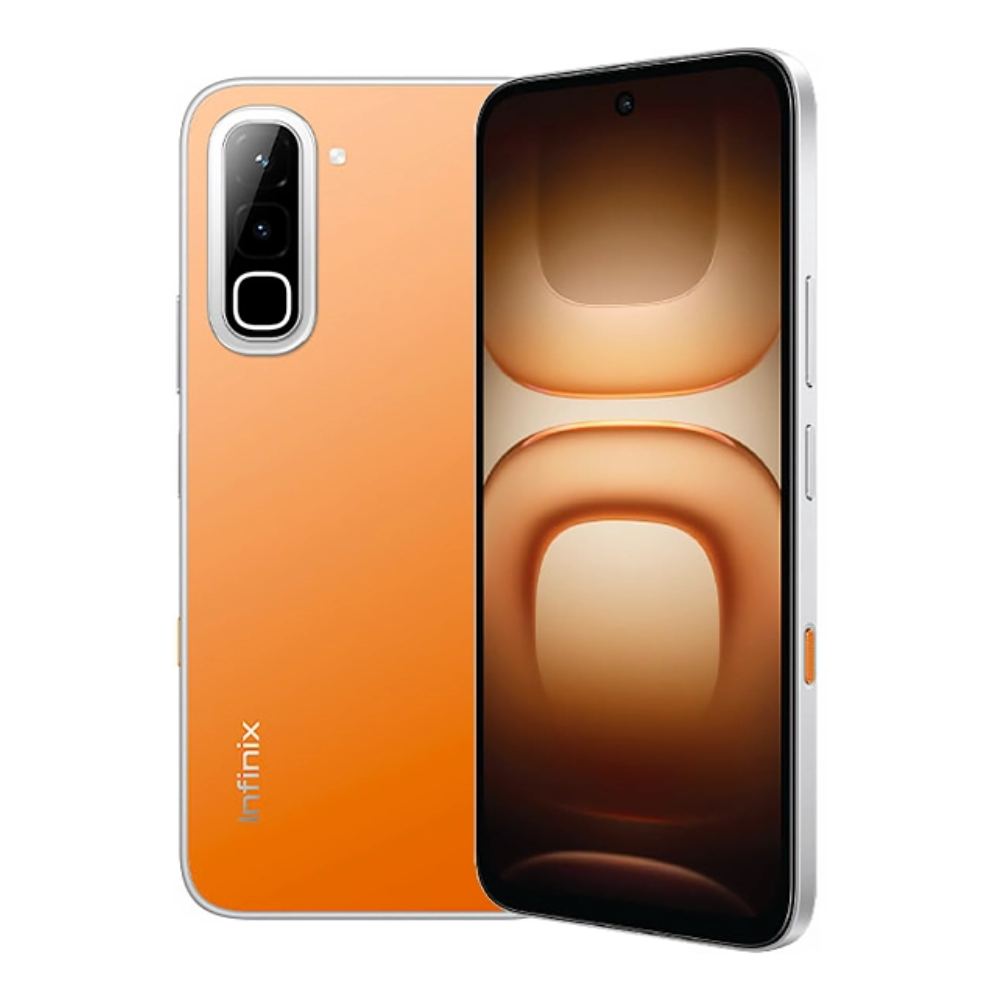 Infinix Hot 70 Front Back and Side in orange