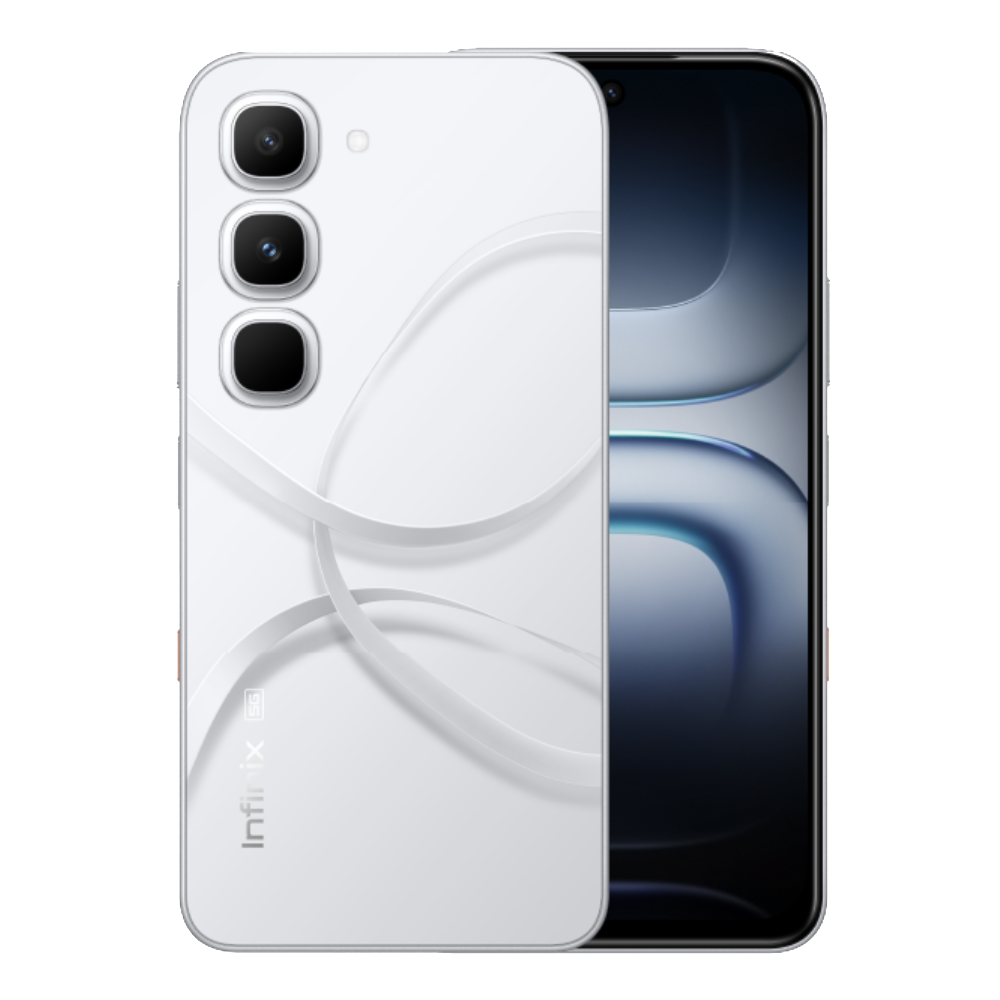 Infinix Hot 70 Pro 5G Front and Back in Depth Ring White