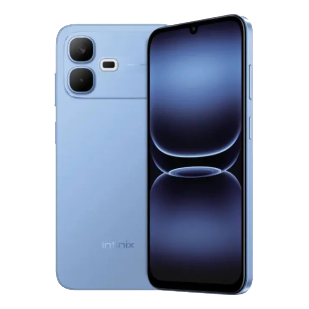 Infinix Smart 20e Hush Blue Front and back View