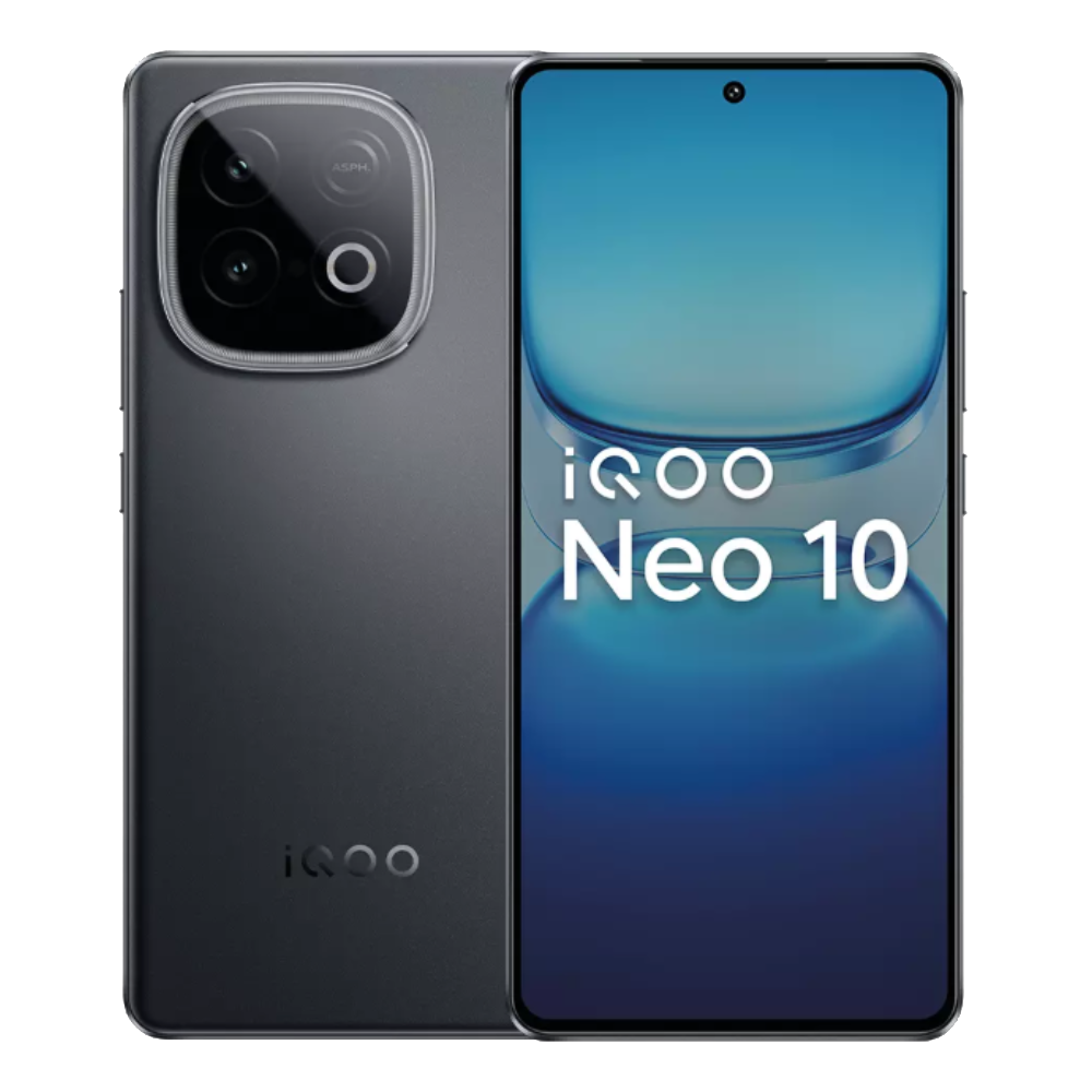 iQOO Neo 10 Asphalt Black Front and Back