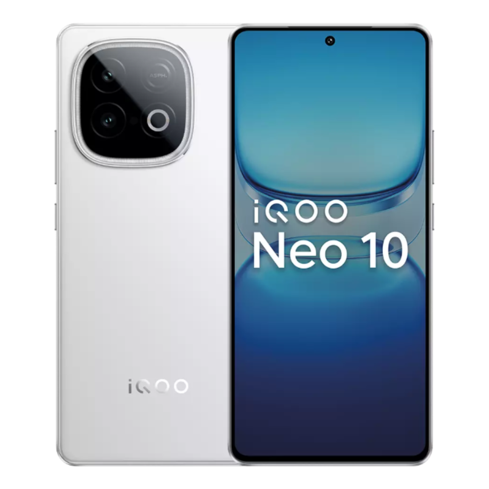 iQOO Neo 10 Alpine White Front and Back