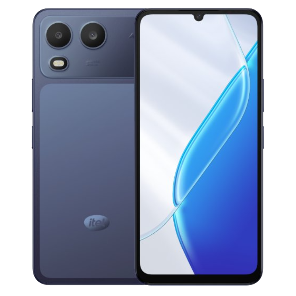 Itel A200 Nightly Blue Front and Back