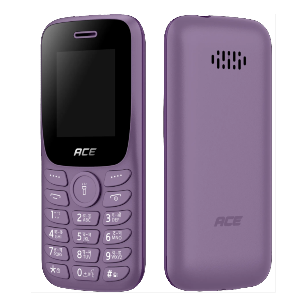 itel ACE 3 Heera Front Back and Side in Purple
