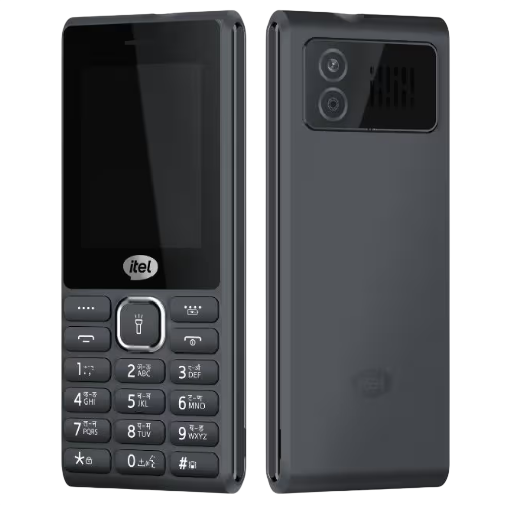 Itel Power 451 Black Front and Back