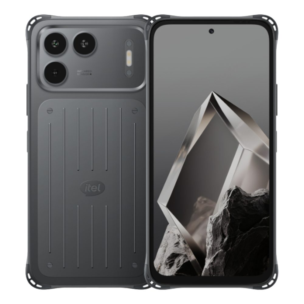 Itel Power 80 Front and Back in Rock Black