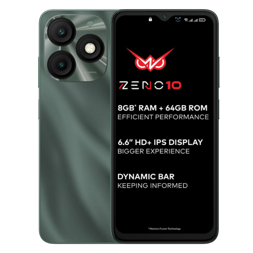 Itel Zeno 10 Phantom Crystal Front and Back