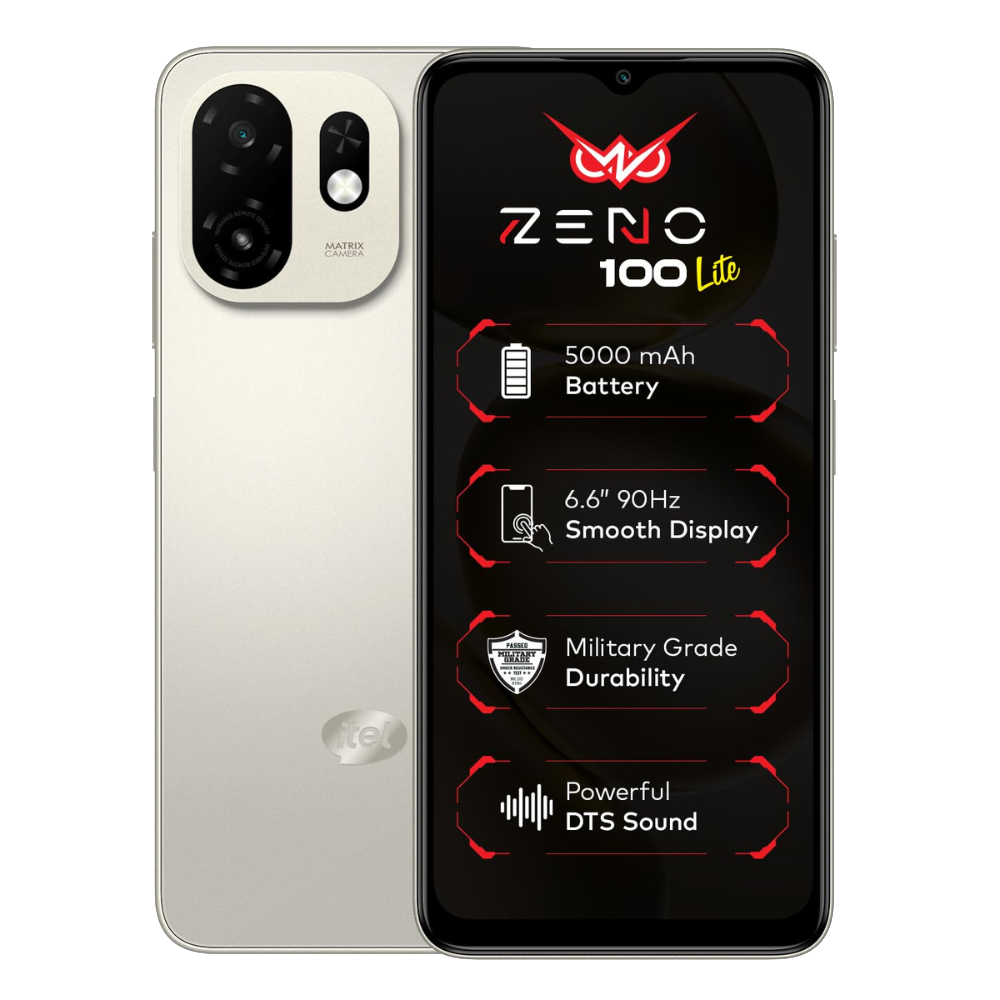  Itel Zeno 100 Lite Titanium Gold Front and Back
