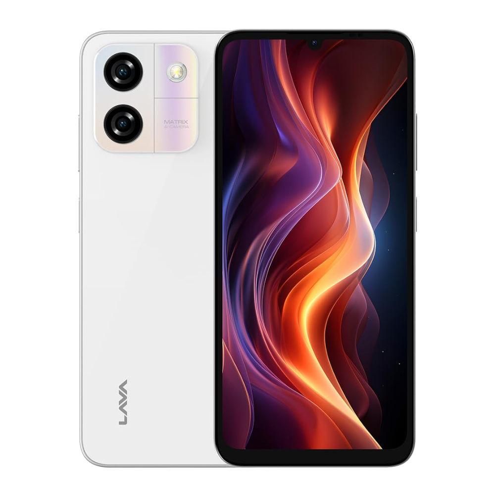 Lava O3 Glossy White Front and Back