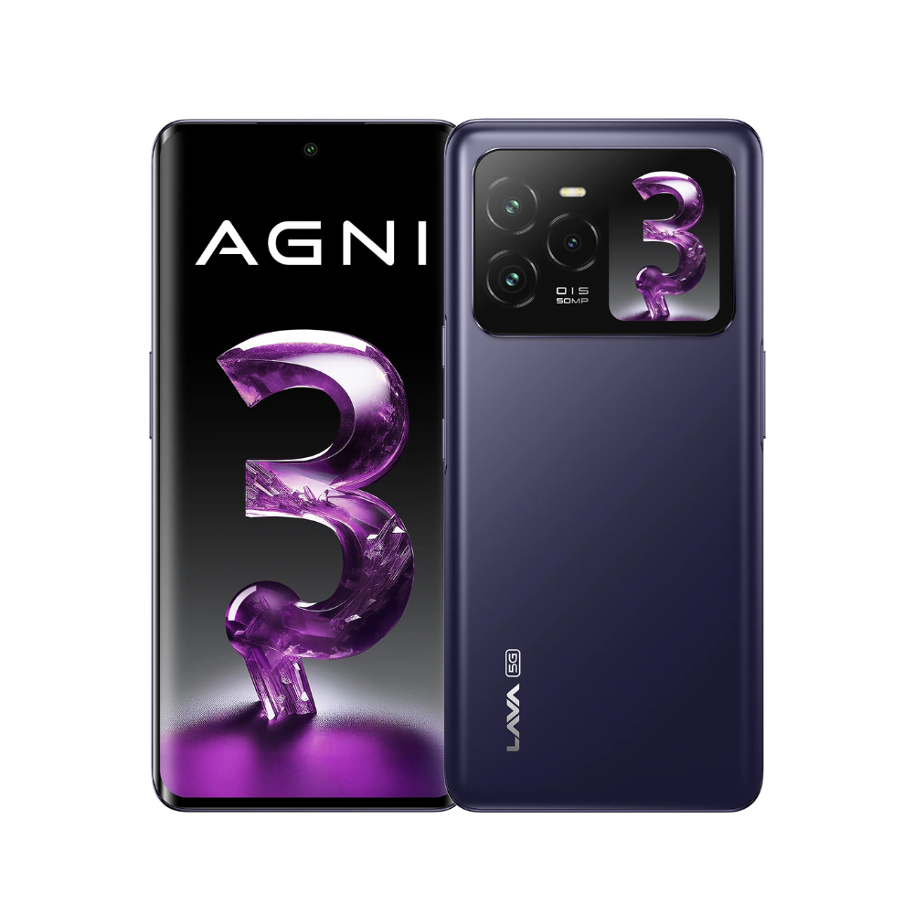 Lava Agni 3 5G Heather Glass Front and Back