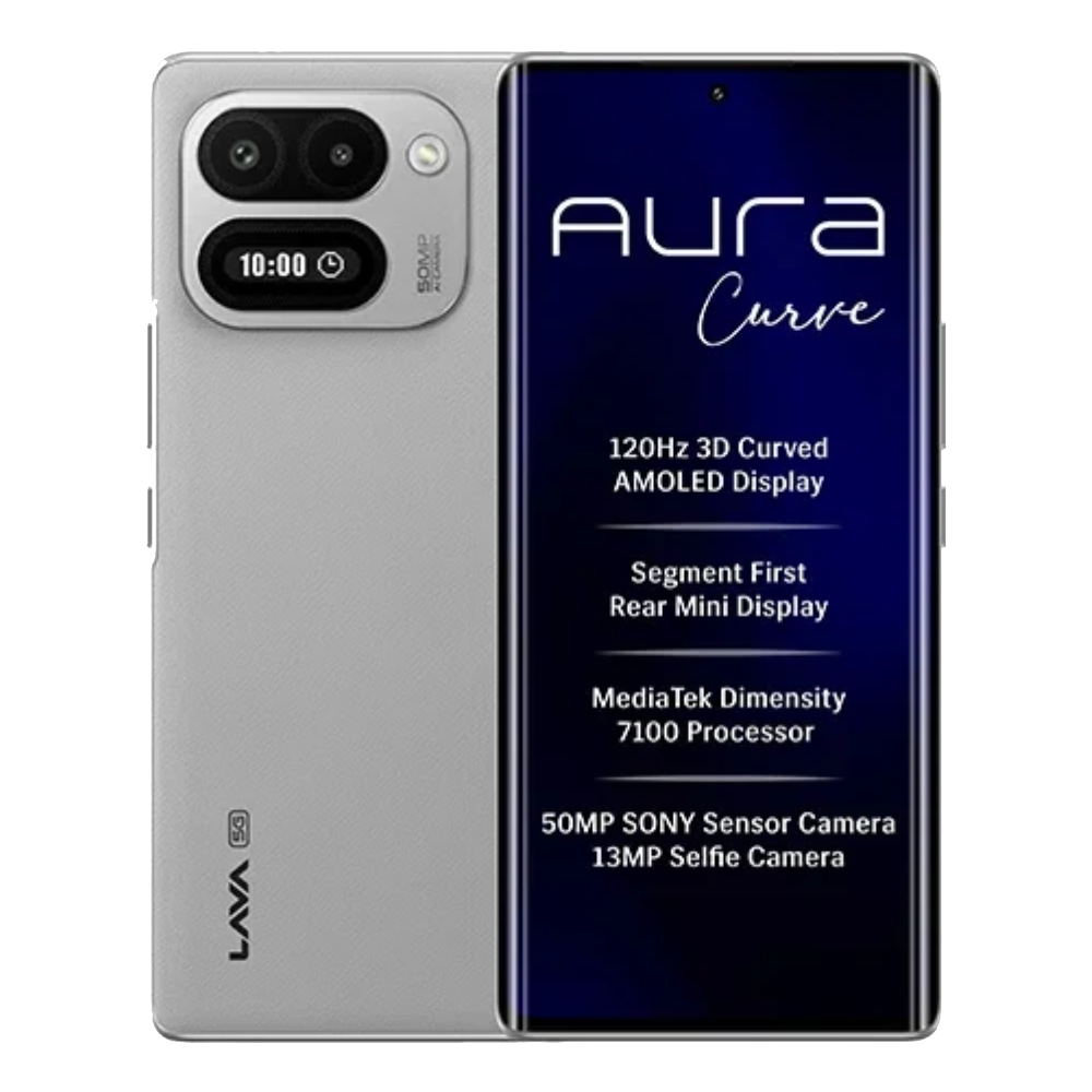 Lava Aura Curve Him Silver Front and Back View