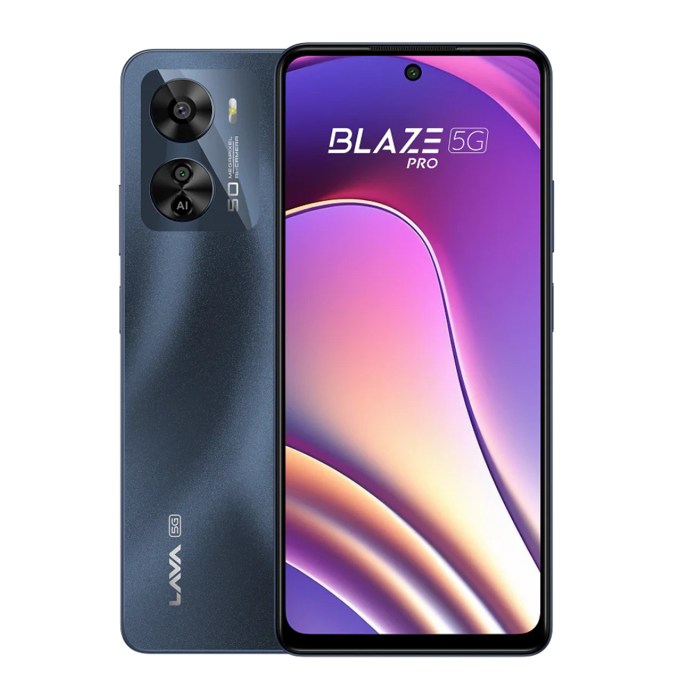 Lava Blaze Pro 5G Starry Night Front and Back