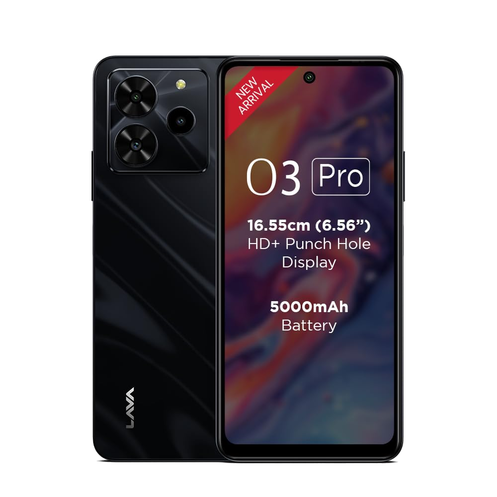 Lava O3 Pro Front Back Glossy Black