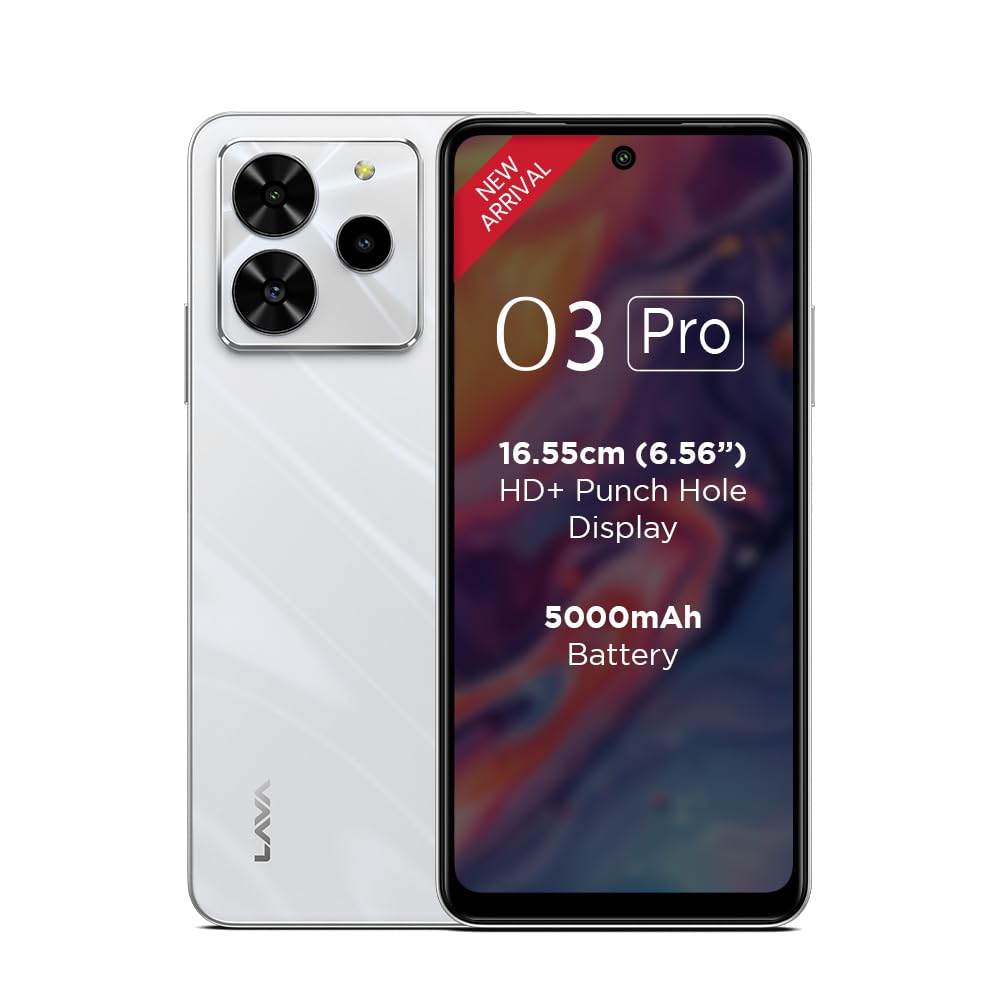 Lava O3 Pro Front Back Glossy White