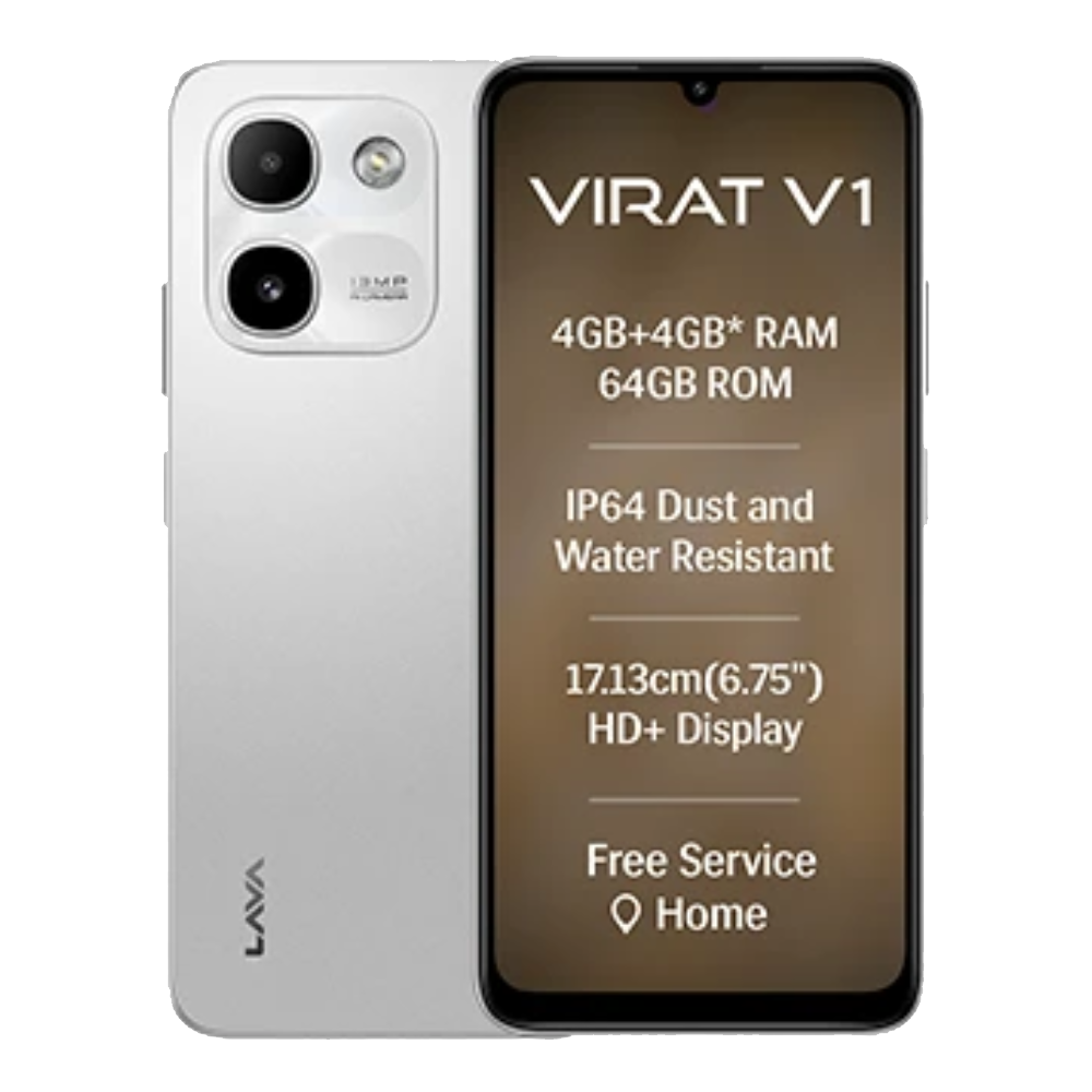 Lava Virat V1 Front and Back in Himalayan Silver