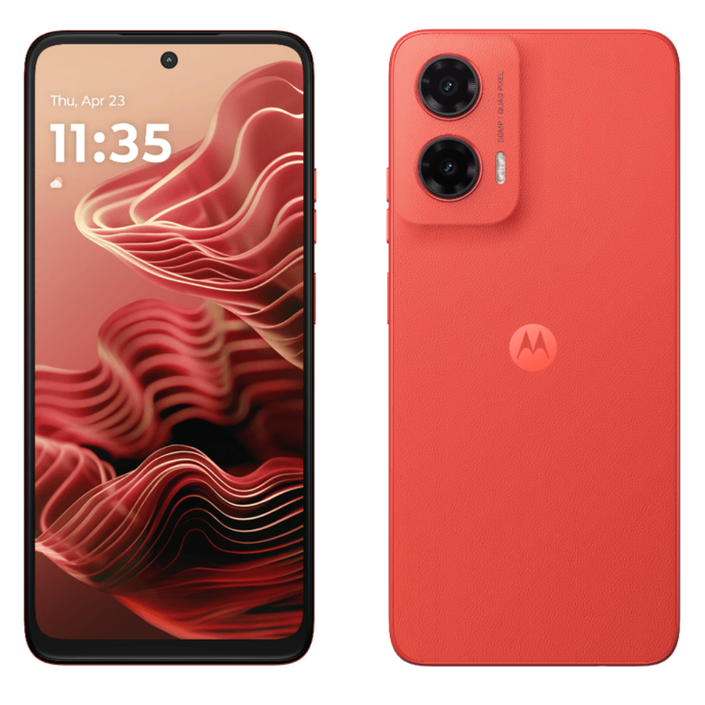 Moto G35 5G Front and Back Guava Red